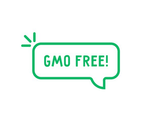 speech bubble with gmo free text