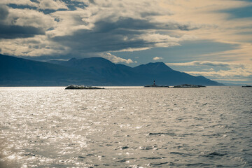 Ushuaia, City at the End of the World, Argentina. 09/05/2019: This is place is full of mountains and rivers and snow around the city center. Ushuaia is the capital of Tierra del Fuego