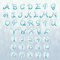 set of letter and number icons