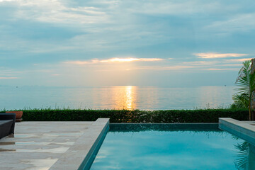 Private pool by the beach