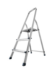 Portable ladder in a studio setting, isolated on white