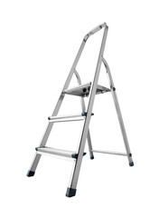 Portable ladder in a studio setting, isolated on white