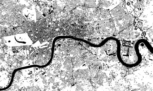 map of the city of London, Great Britain