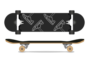 Skateboard vector illustration (Use for helmet, skateboards, stickers, t-shirt, decals typography,logos and design elements)