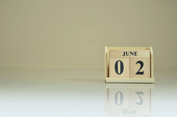 June 2, Number cube with the reflection on the ground.