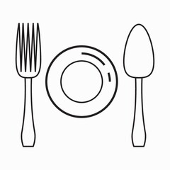 fork spoon and plate