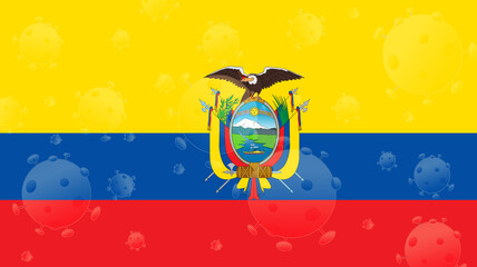 Coronavirus, flag of Ecuador - 365186238