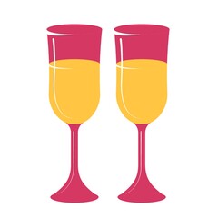 two wine glasses