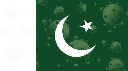 Obraz na płótnie Canvas Coronavirus, flag of Pakistan