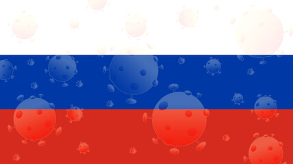 Coronavirus, flag of Russia - 365186684