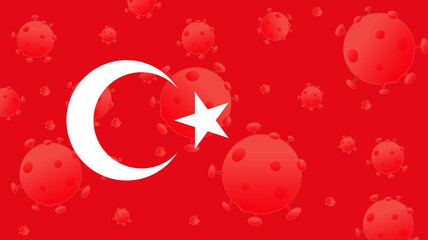Coronavirus, flag of Turkey - 365187006