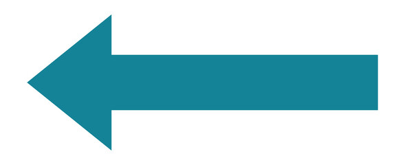 Fototapeta premium Turquoise arrow to the left / vector, isolated
