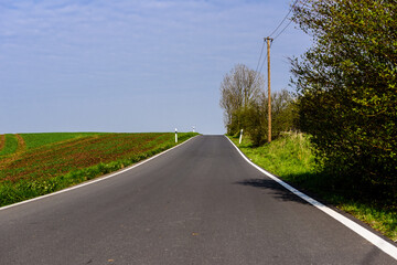 Leere Landstraße - obrazy, fototapety, plakaty