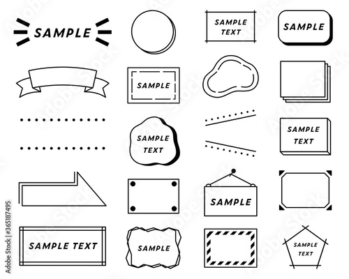 見出しやタイトルのフレームのセット 枠 装飾 飾り おしゃれ Advertisement Wall Mural Advertiseme Yugoro