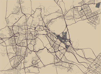 Obraz premium map of the city of Mecca, Saudi Arabia
