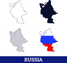 Russia Map with National flag Vector