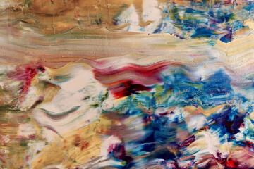 Colorful abstract background wallpaper. Modern motif visual art.  Mixtures of oil paint. Trendy...