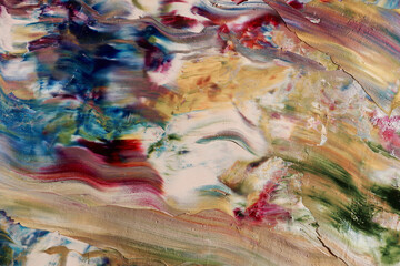 Colorful abstract background wallpaper. Modern motif visual art.  Mixtures of oil paint. Trendy...