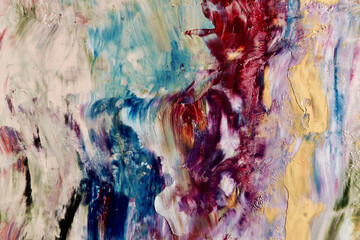 Colorful abstract background wallpaper. Modern motif visual art.  Mixtures of oil paint. Trendy...