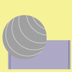 exercise ball on yoga mat