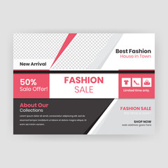 Fashion sale horizontal Flyer template Design.