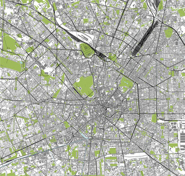 map of the city of Milan, Italy