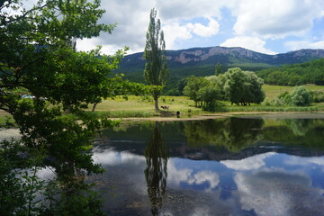 Summer landscape in the mountainous part of the Crimean peninsula