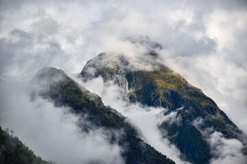 Mountains among clouds