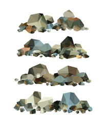 Heaps of stone rocks