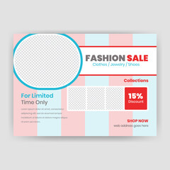 Fashion sale horizontal Flyer template Design.