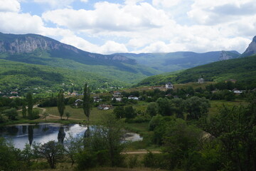 Summer landscape in the mountainous part of the Crimean peninsula