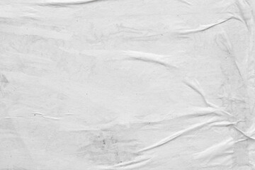 Blank white crumpled and creased paper poster texture background