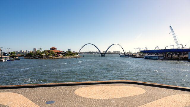 Elizabeth Quay Bridge at Perth Western Australia