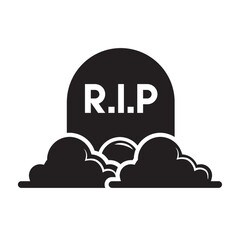 Fototapeta premium silhouette of a tombstone