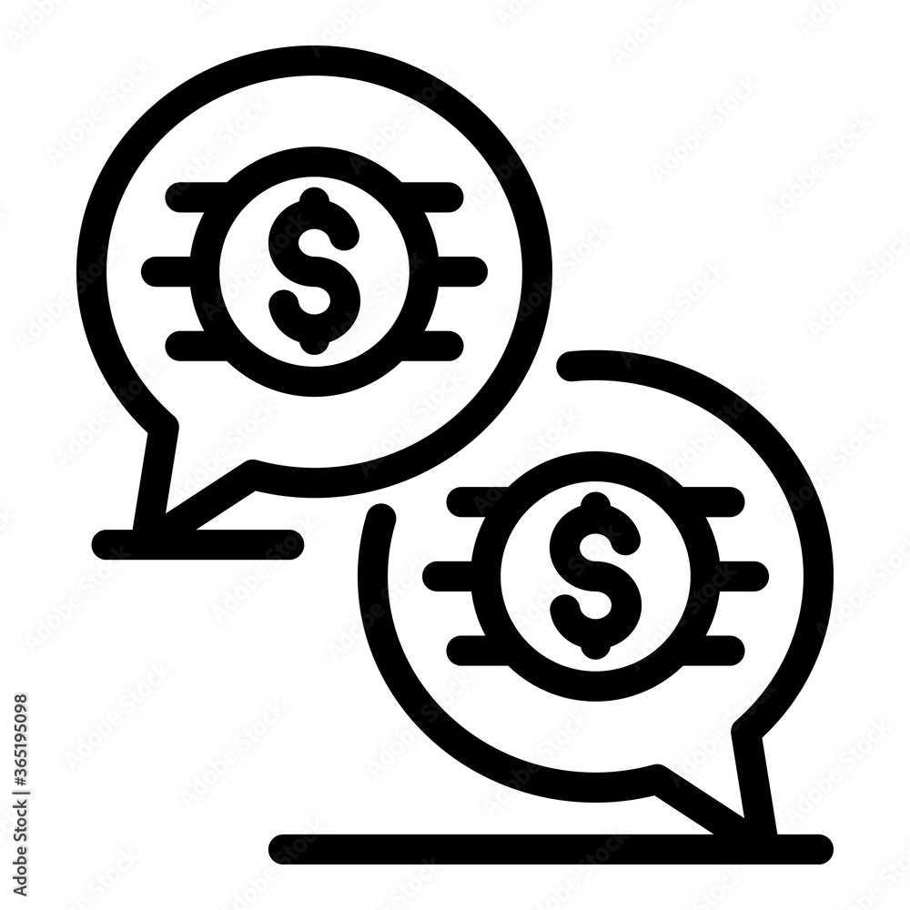 Poster finance manager chat icon. outline finance manager chat vector icon for web design isolated on white