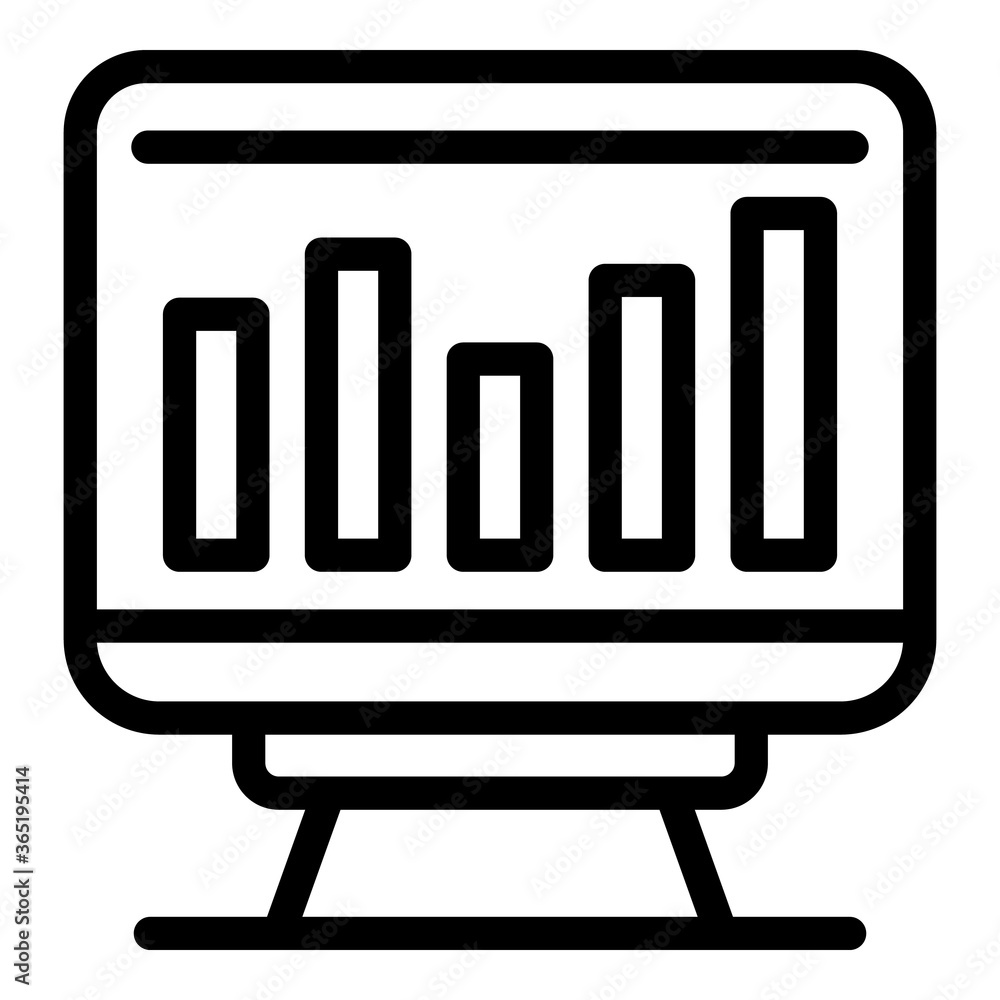 Poster monitoring finance graph icon. outline monitoring finance graph vector icon for web design isolated 