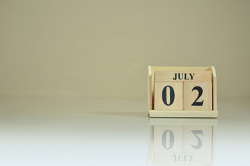 July 2, Number cube with the reflection on the ground.