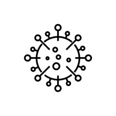 corona virus icon, corona virus symbol with black stripe style and white background. Vector illustration