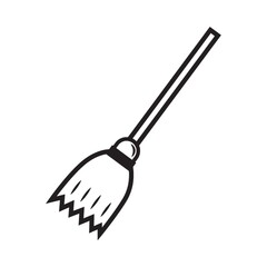 silhouette of a broomstick