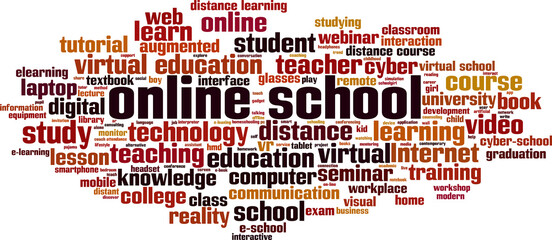 Online school word cloud