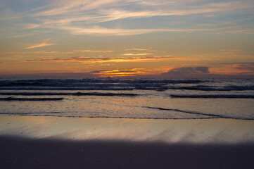 sunset over the beach
