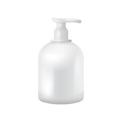 Vector packaging White gray beauty products cosmetics bottle on isolated white background. Mock-up template ready for design