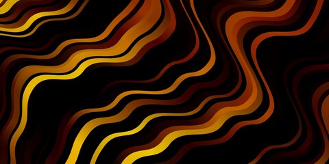 Dark Orange vector background with curved lines. Bright sample with colorful bent lines, shapes. Template for your UI design.