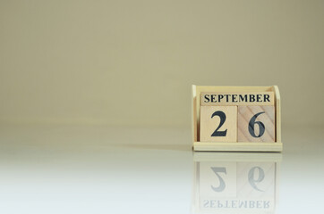 September 26, Number cube with the reflection on the ground.