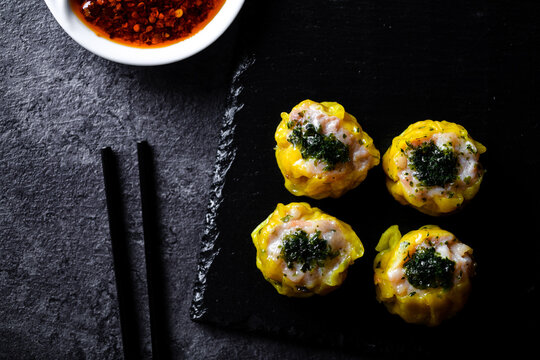 Dim SUM . Chinese dimsum bamboo steamer