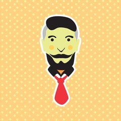 bearded man with tie