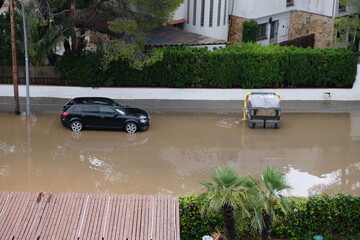 flooding by rain in a coastal town of Tarragona (Catalunya, Spain)