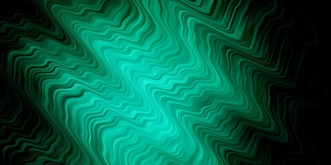 Dark Green vector template with curves. Illustration in abstract style with gradient curved.  Pattern for websites, landing pages.
