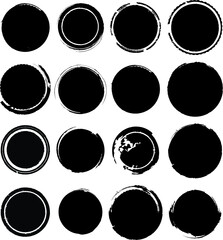 Grunge post Stamps Collection, Circles. Banners, Insignias , Logos, Icons, Labels and Badges Set . vector distress textures.blank shapes.