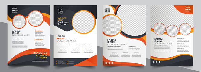 Brochure design, cover modern layout, annual report, poster, flyer in A4 with colorful triangles	
 - obrazy, fototapety, plakaty